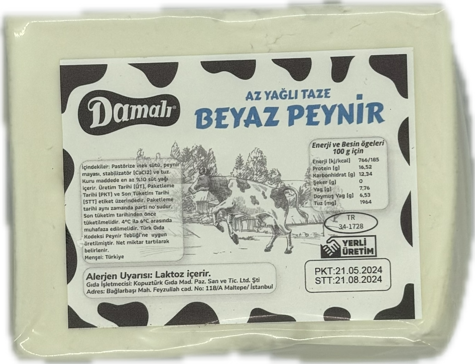 Az Yağlı Taze Beyaz Peyniri (550-650Gr)