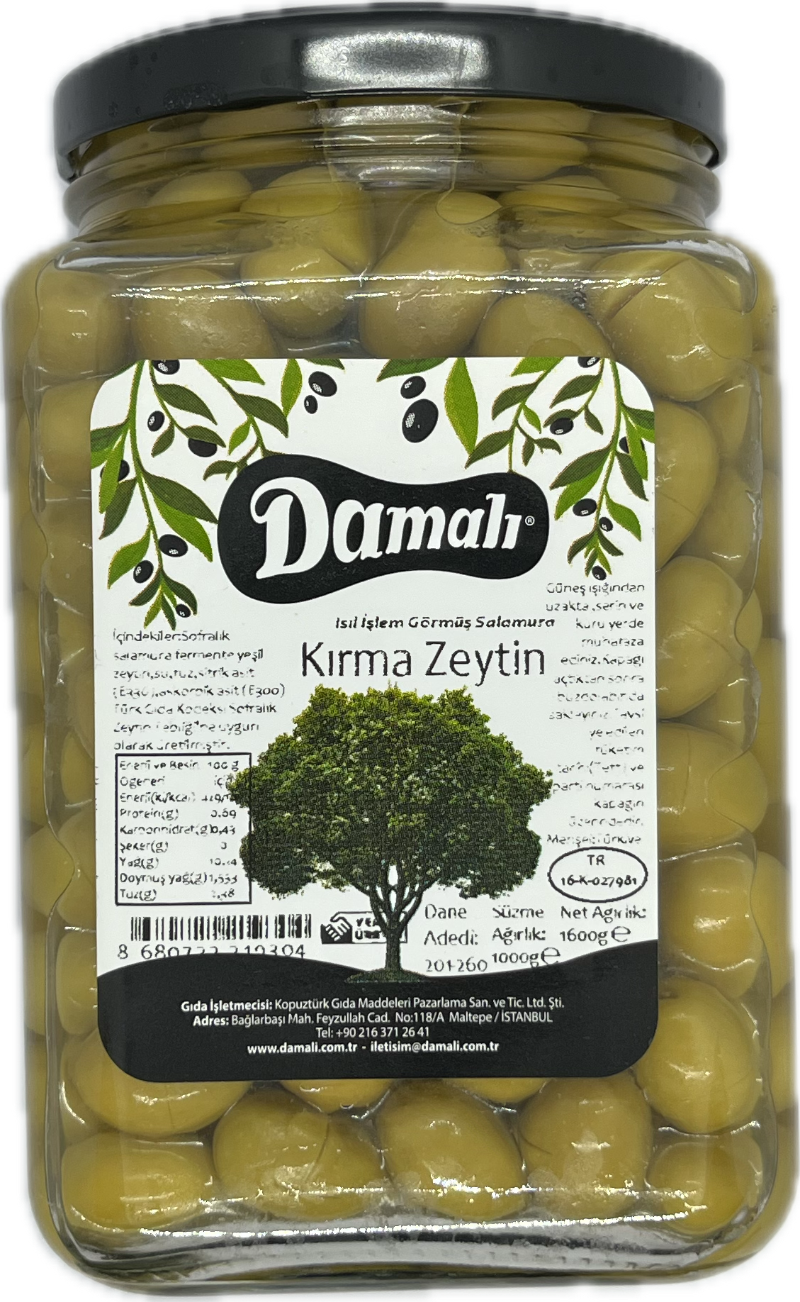 Yeşil Kırma Yeşil Zeytin 1000 gr