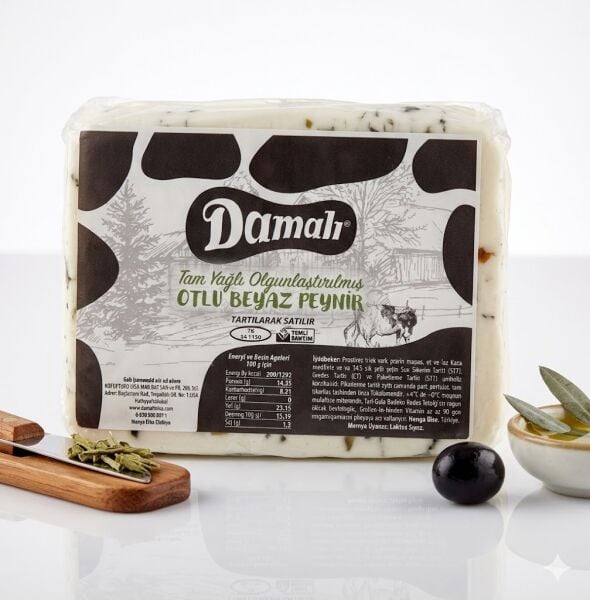 Damalı Olgunlaştırılmış Tam Yağlı Otlu İnek Peyniri (350-400g)
