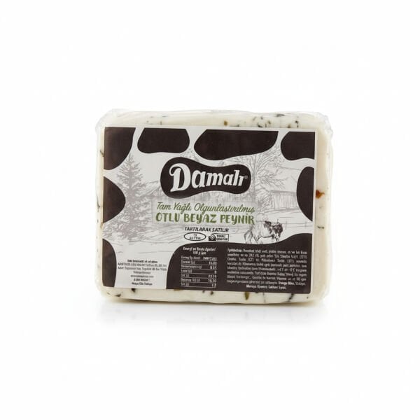 Damalı Olgunlaştırılmış Tam Yağlı Otlu İnek Peyniri (350-400g)
