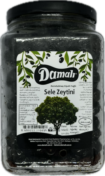 Siyah Kurutulmuş Sele Zeytin 1000 gr