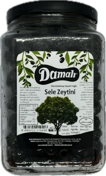 Siyah Kurutulmuş Sele Zeytin 1000 gr