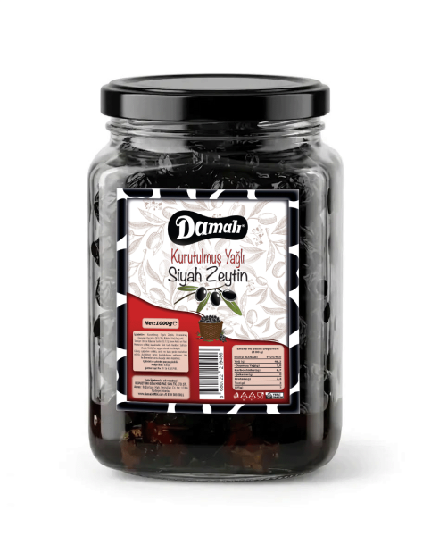Siyah Kurutulmuş Yağlı Sele Zeytin 1000 gr