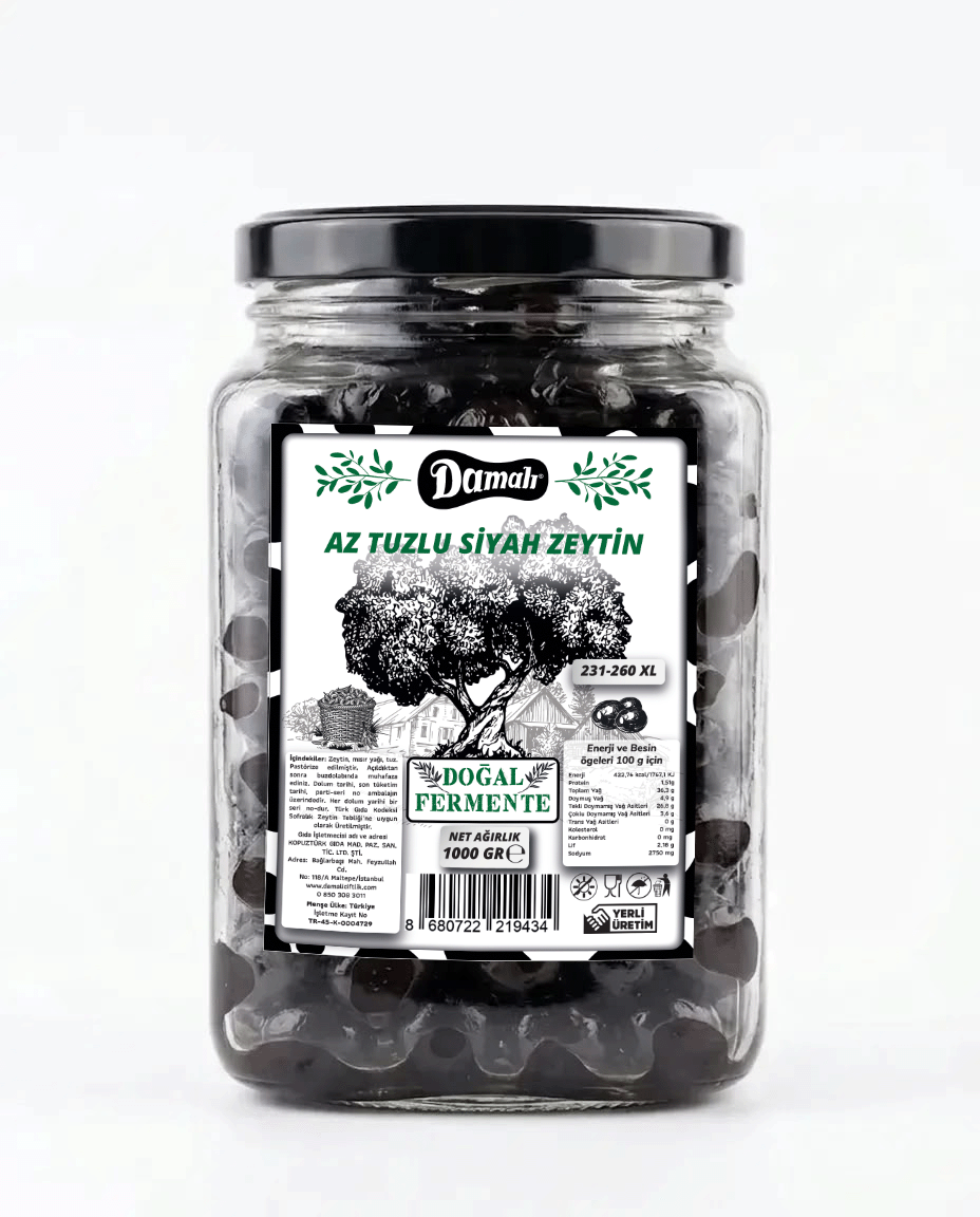 Az Tuzlu Siyah Zeytin 1000gr (XL)