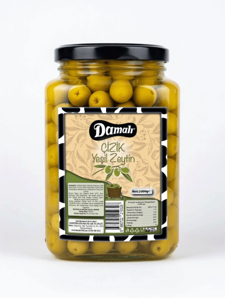 Yeşil Çizik Yeşil Zeytin 1000 gr