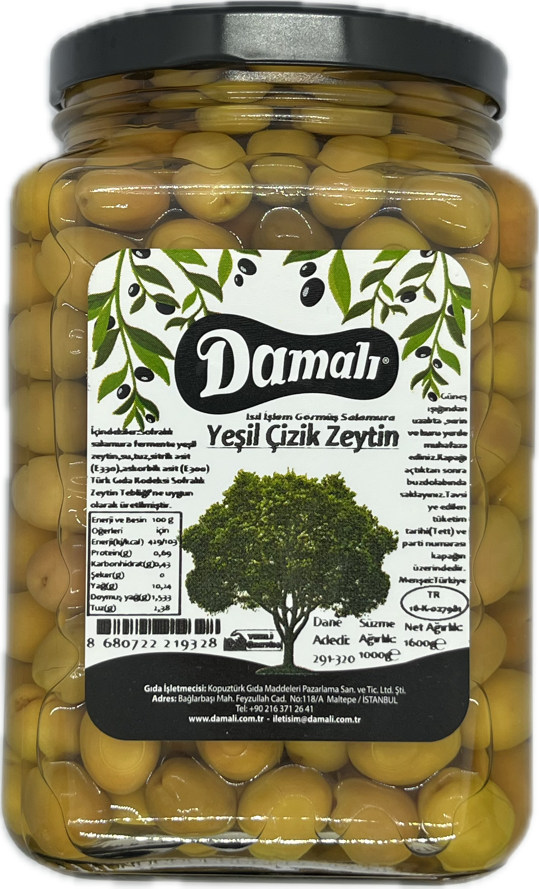 Yeşil Çizik Yeşil Zeytin 1000 gr