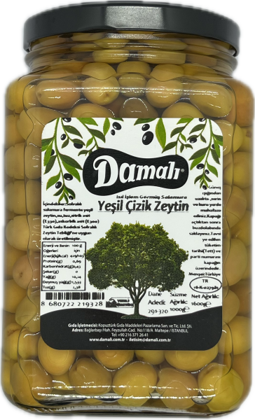 Yeşil Çizik Yeşil Zeytin 1000 gr