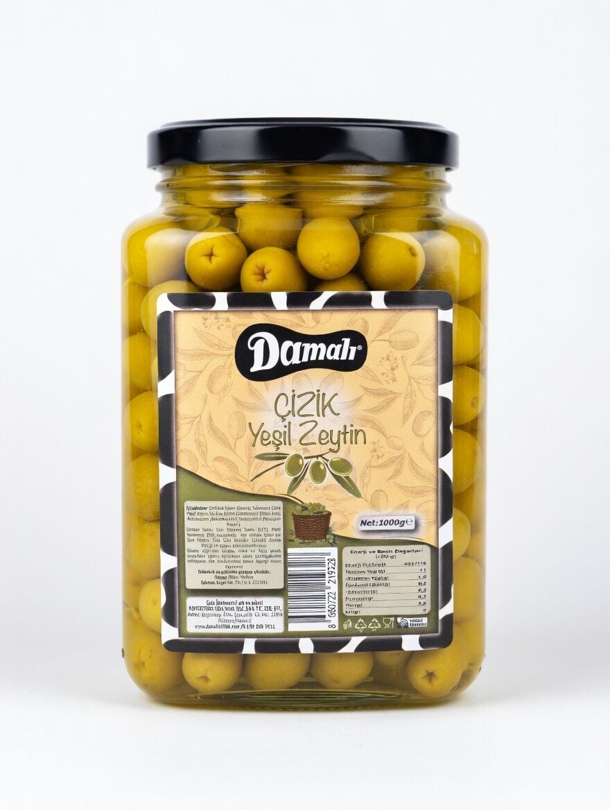 Yeşil Çizik Yeşil Zeytin 1000 gr