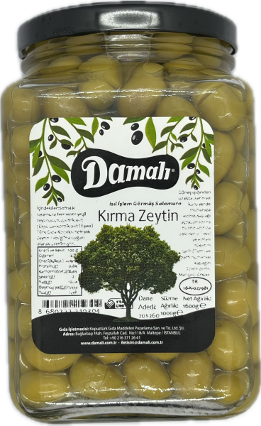 Yeşil Kırma Yeşil Zeytin 1000 gr