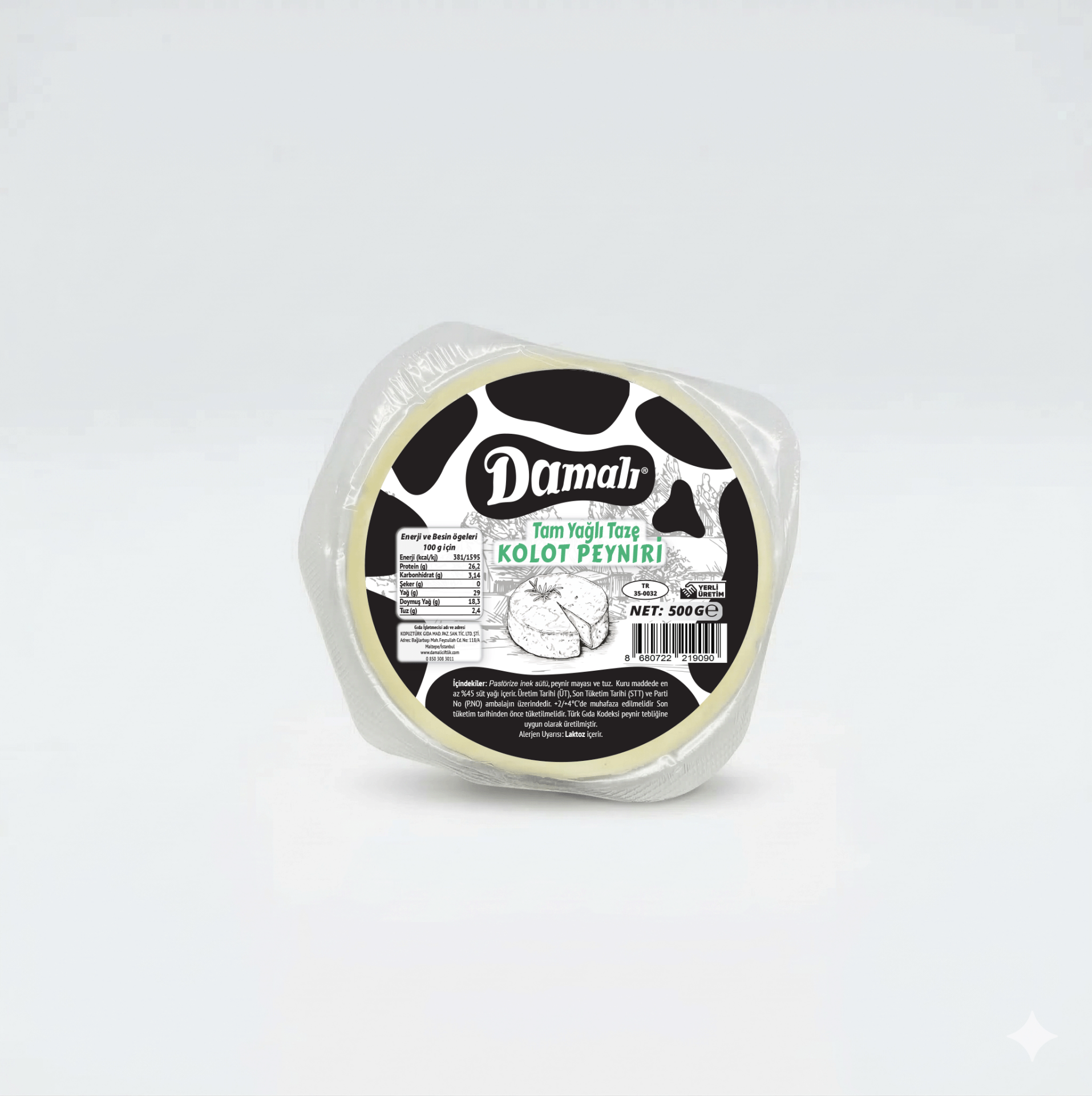 Tam Yağlı Taze Kolot Peyniri 500 Gr