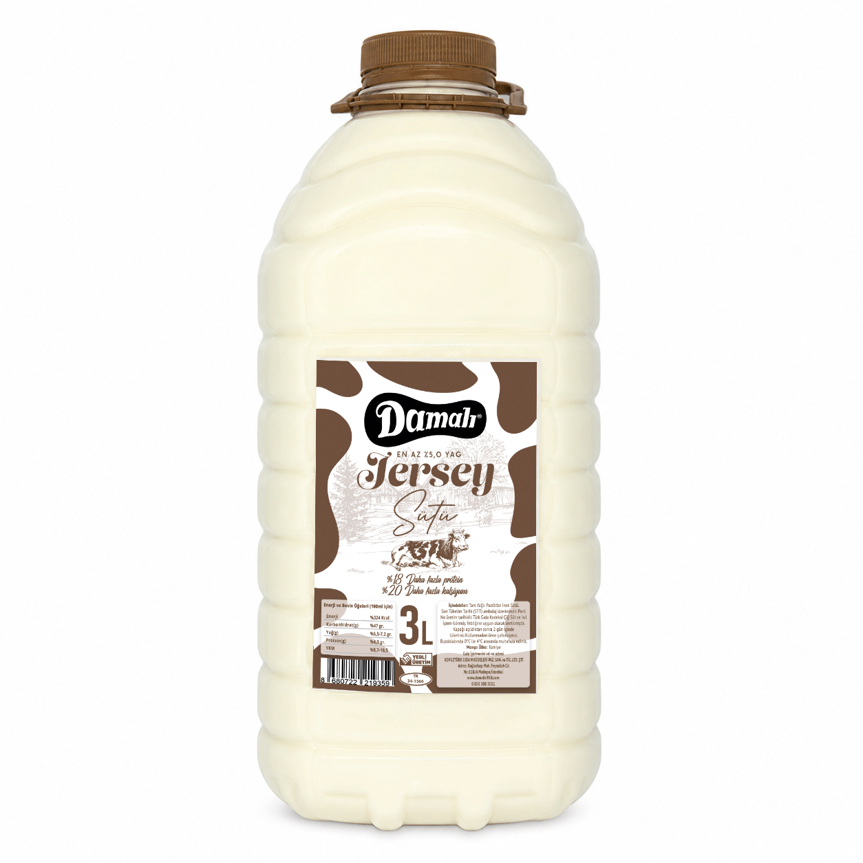 Jersey İnek Sütü 3 lt