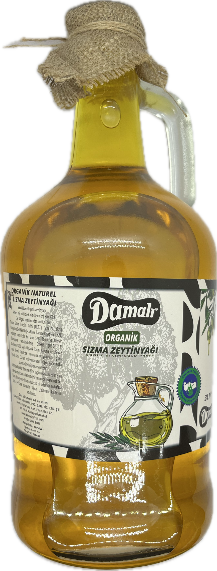 Organik Zeytinyağı (Soğuk Sıkım)3 lt