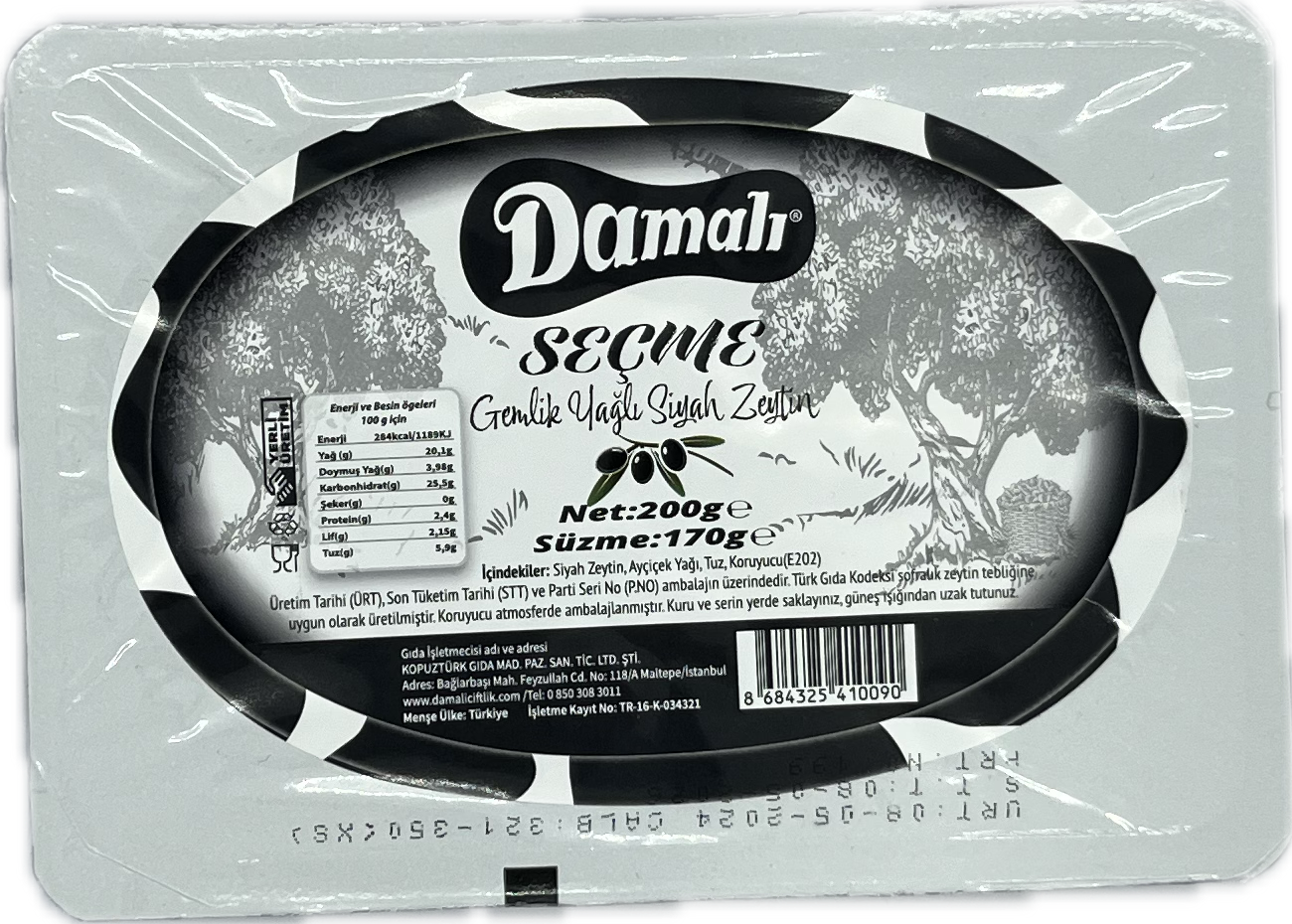 Siyah Yağlı Zeytin 200 gr