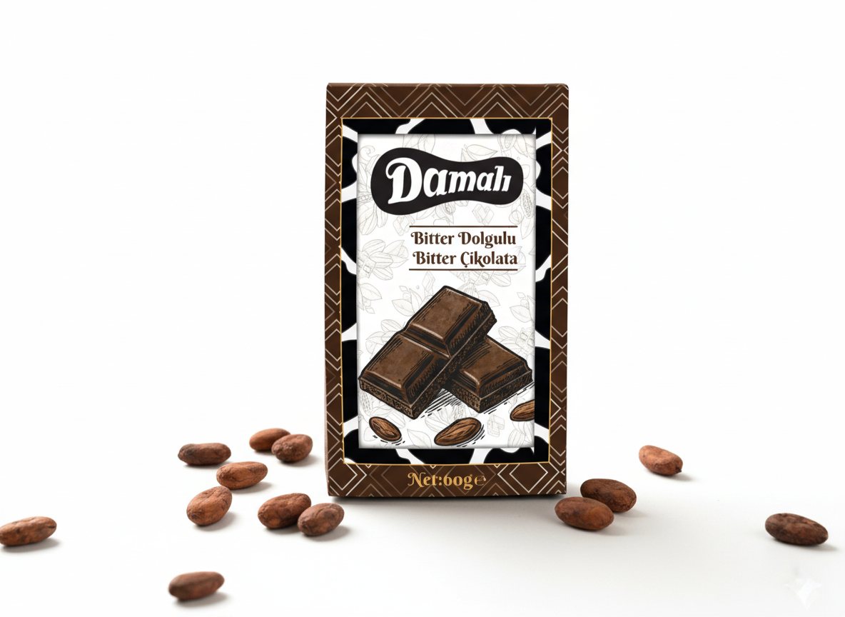 Bitter Dolgulu Bitter Çikolata 60 Gr