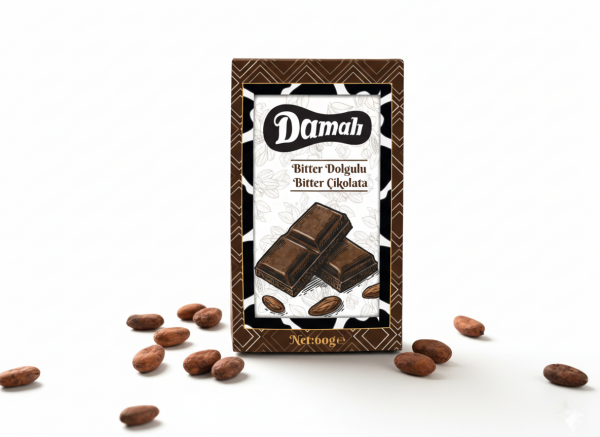 Bitter Dolgulu Bitter Çikolata 60 Gr