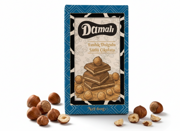 Fındık Dolgulu Sütlü Çikolata 60 Gr
