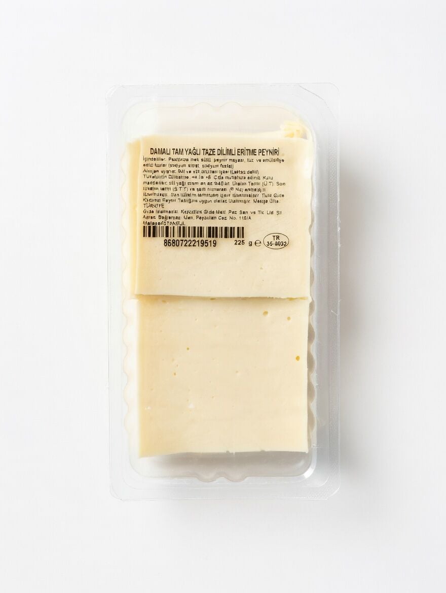 Tam Yağlı Taze Dilimli Eritme Tost Peyniri 225 Gr