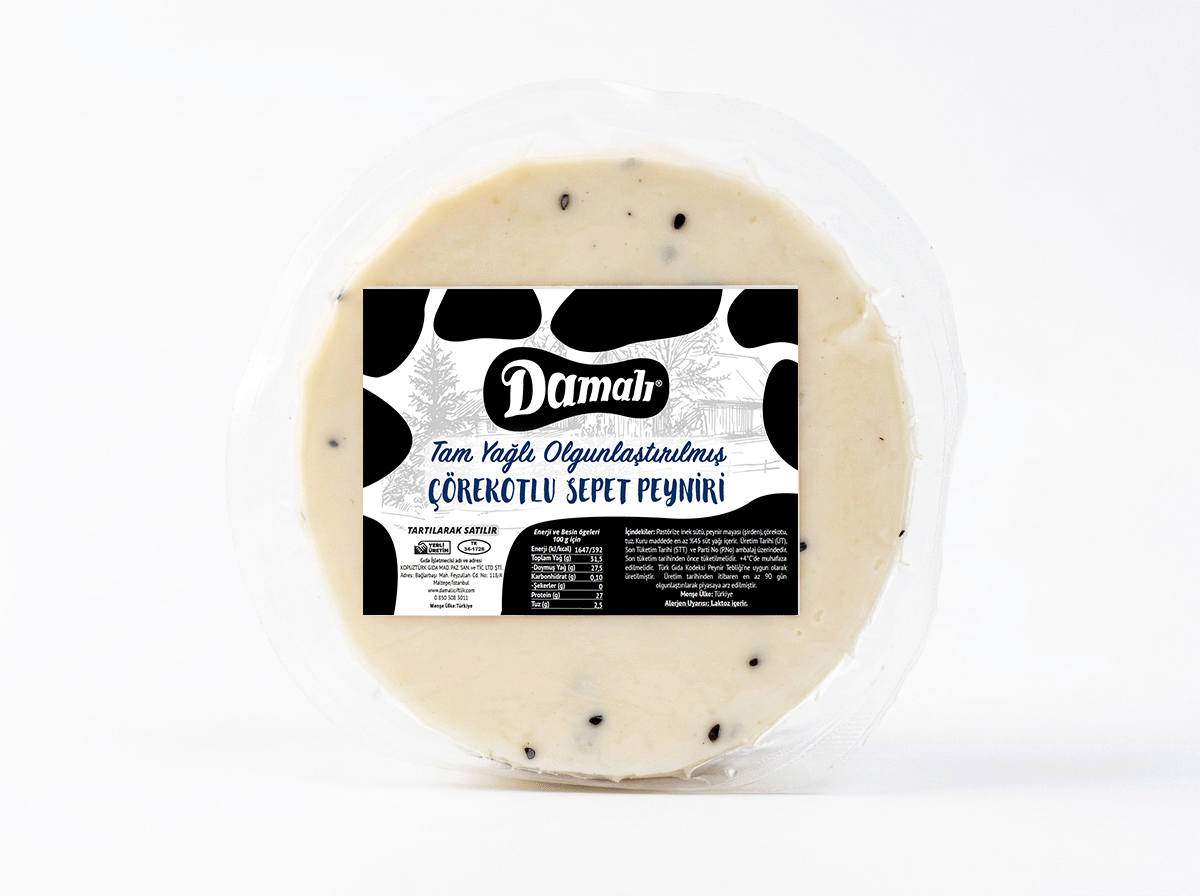 Tam Yağlı Olgunlaştırılmış Çörekotlu Sepet Peyniri 450-500 gr