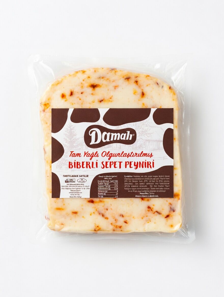 Tam Yağlı Olgunlaştırılmış Pul Biberli Sepet Peyniri 450-500 gr