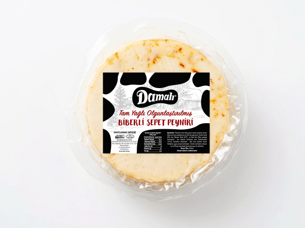 Tam Yağlı Olgunlaştırılmış Pul Biberli Sepet Peyniri 450-500 gr